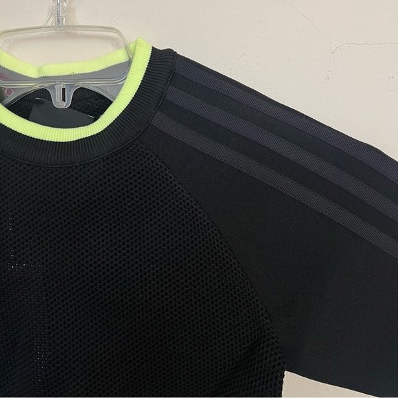 BEYONCE & ADIDAS Collab IVY PARK Knit Crop Top Stretch Black Lime Green NWT Sz M - Picture 7 of 15